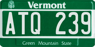 VT license plate ATQ239