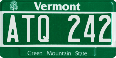 VT license plate ATQ242
