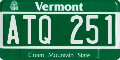 VT license plate ATQ251