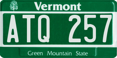 VT license plate ATQ257
