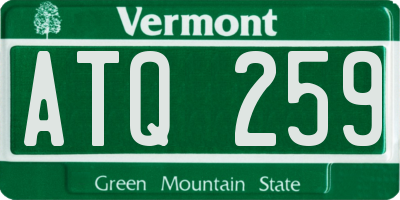 VT license plate ATQ259