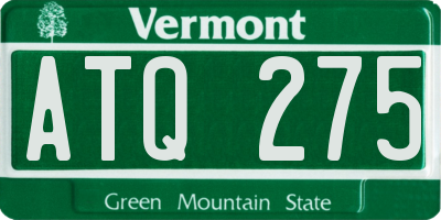 VT license plate ATQ275