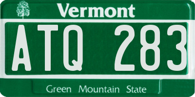 VT license plate ATQ283