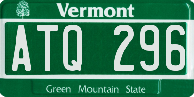 VT license plate ATQ296