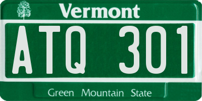 VT license plate ATQ301