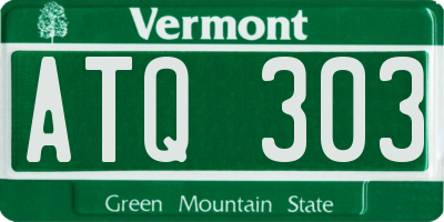 VT license plate ATQ303