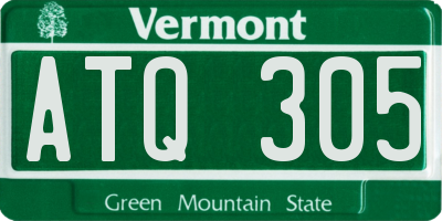 VT license plate ATQ305