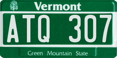 VT license plate ATQ307