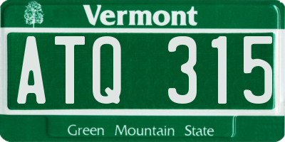 VT license plate ATQ315