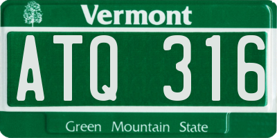 VT license plate ATQ316