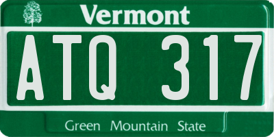 VT license plate ATQ317