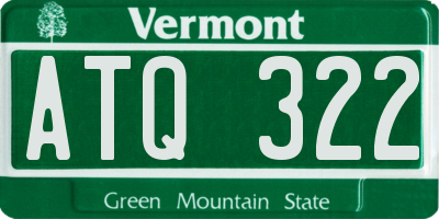 VT license plate ATQ322