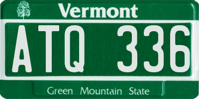 VT license plate ATQ336