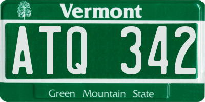 VT license plate ATQ342