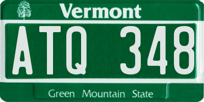VT license plate ATQ348