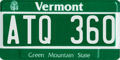 VT license plate ATQ360