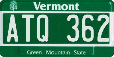VT license plate ATQ362