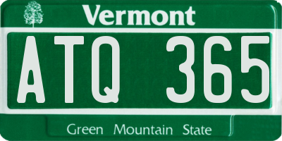 VT license plate ATQ365