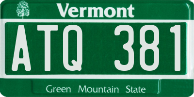 VT license plate ATQ381