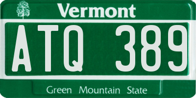 VT license plate ATQ389