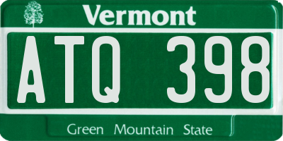 VT license plate ATQ398