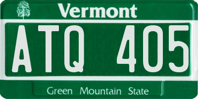 VT license plate ATQ405