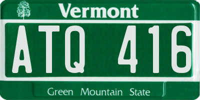 VT license plate ATQ416