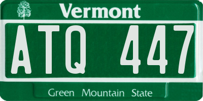 VT license plate ATQ447