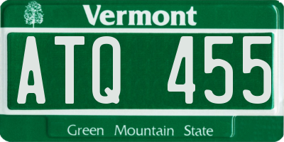 VT license plate ATQ455