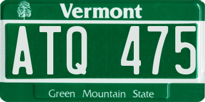 VT license plate ATQ475