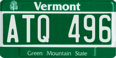 VT license plate ATQ496