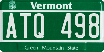 VT license plate ATQ498