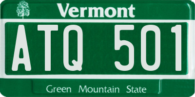 VT license plate ATQ501
