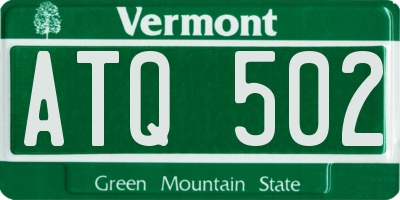 VT license plate ATQ502