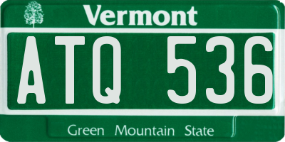 VT license plate ATQ536