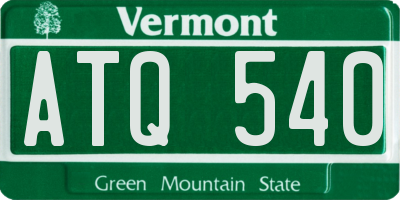 VT license plate ATQ540