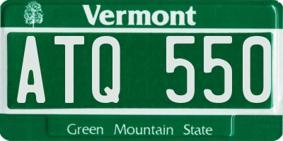 VT license plate ATQ550