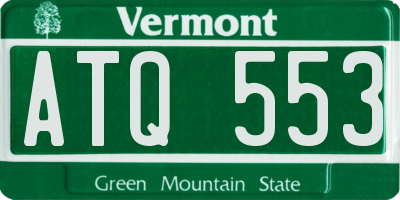 VT license plate ATQ553