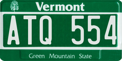 VT license plate ATQ554