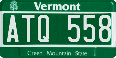 VT license plate ATQ558