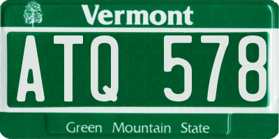 VT license plate ATQ578
