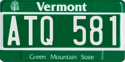 VT license plate ATQ581