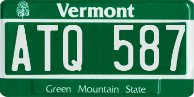 VT license plate ATQ587