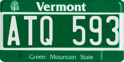 VT license plate ATQ593