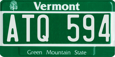 VT license plate ATQ594