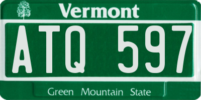 VT license plate ATQ597