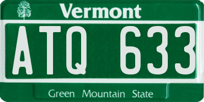 VT license plate ATQ633
