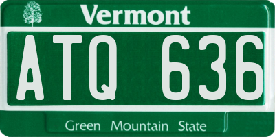 VT license plate ATQ636