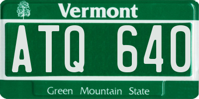 VT license plate ATQ640