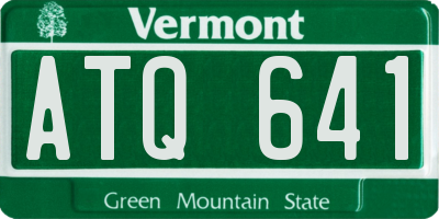 VT license plate ATQ641